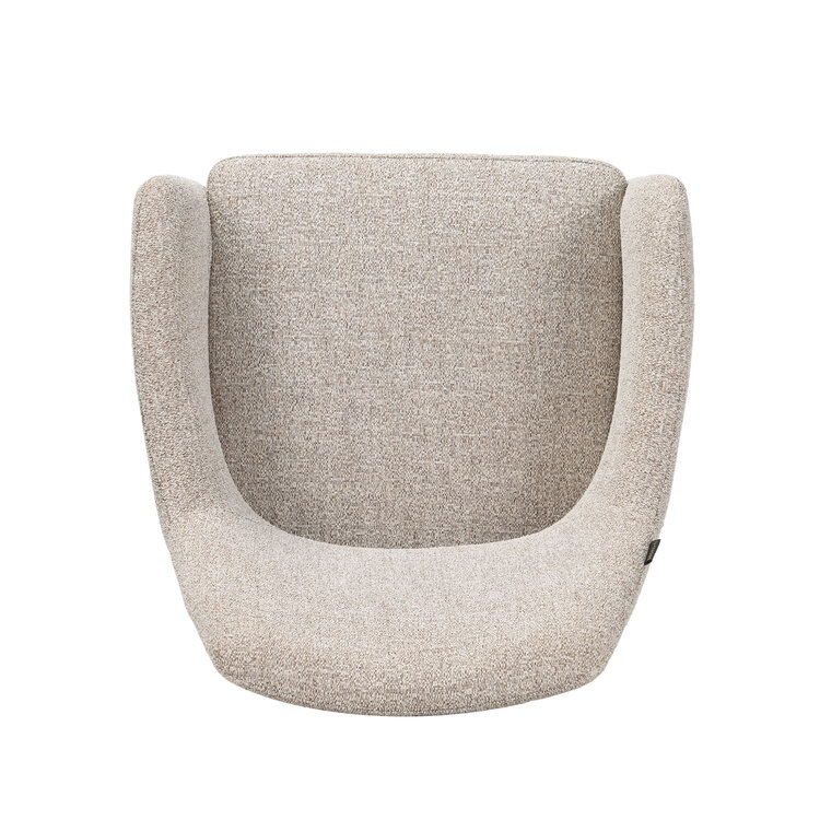 Esszimmerstuhl Mexx mit Rollen melierter Stoff Off white/Braun