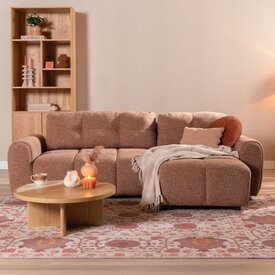 Schlafsofa 2-Sitzer Inka Bouclé Melange terrakotta links/rechts