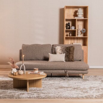 Schlafsofa 2-Sitzer Lauri Bouclé Melange braun