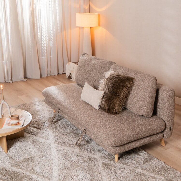 Schlafsofa 2-Sitzer Lauri Bouclé Melange braun