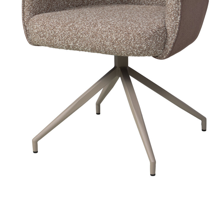 Esszimmerstuhl Riley drehbar Bouclé braun