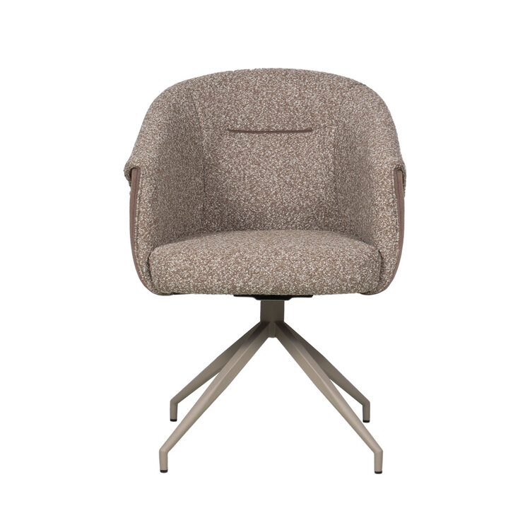 Esszimmerstuhl Riley drehbar Bouclé braun