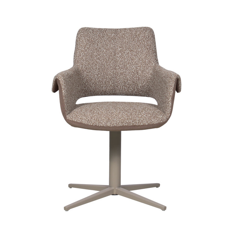 Esszimmerstuhl Jules drehbar Bouclé braun