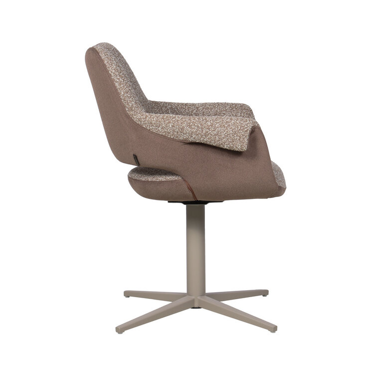 Esszimmerstuhl Jules drehbar Bouclé braun