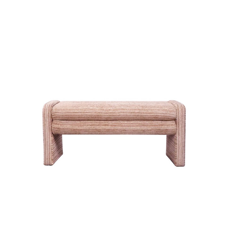 Esszimmerbank Ravi Chenille beige/pink 100 cm