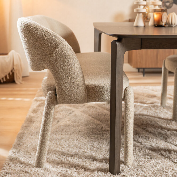 Esszimmerbank June Bouclé taupe 160 cm