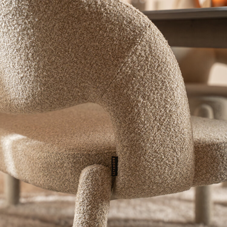 Esszimmerbank June Bouclé taupe 160 cm