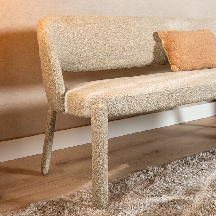 Esszimmerbank June Bouclé taupe 160 cm