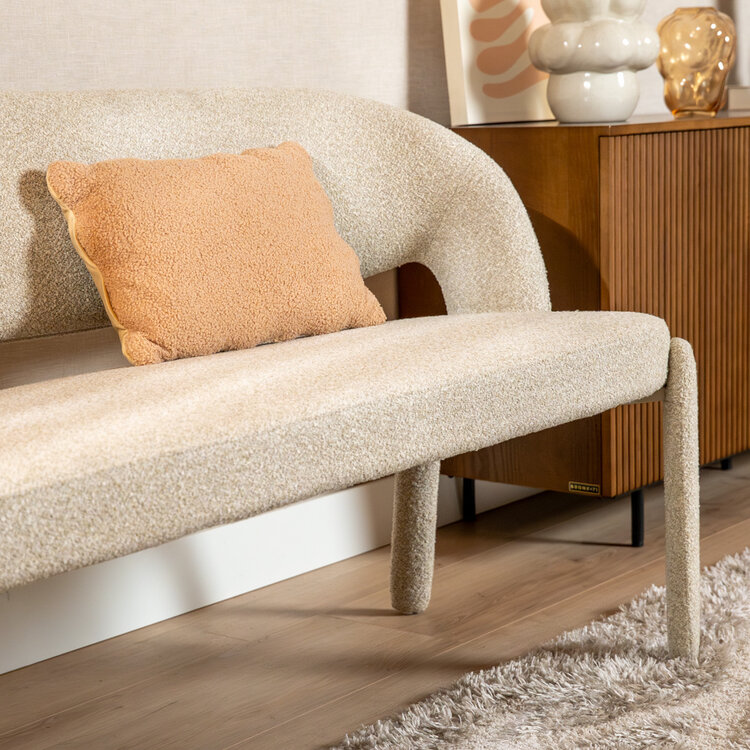 Esszimmerbank June Bouclé taupe 160 cm