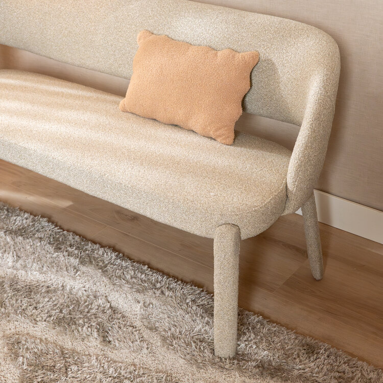 Esszimmerbank June Bouclé taupe 160 cm