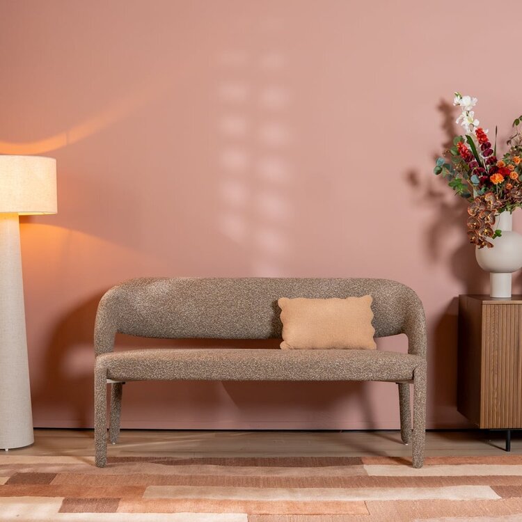 Esszimmerbank June Bouclé braun 160 cm