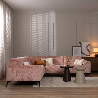 Ecksofa Vegas rosa Chenille links/rechts