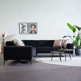 Ecksofa Vegas Samt schwarz links/rechts