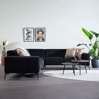 Ecksofa Vegas Samt schwarz links/rechts