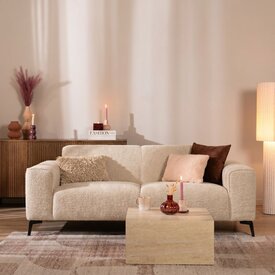 Bouclé Sofa Vegas 2,5-Sitzer beige