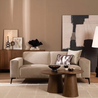 Samt Sofa Vegas 2,5-Sitzer beige