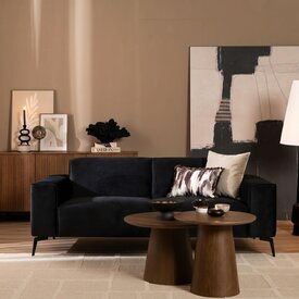 Samt Sofa Vegas 2,5-Sitzer schwarz