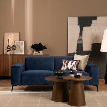 Samt Sofa Vegas 2,5-Sitzer dunkelblau