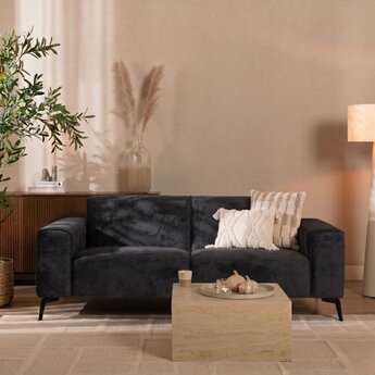 Design Sofa Vegas 2,5-Sitzer Stoff schwarz