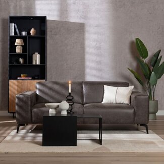 Leder Sofa Vegas 2,5-Sitzer anthrazit