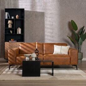 Leder Sofa Vegas 2,5-Sitzer cognac