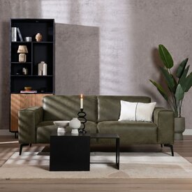 Leder Sofa Vegas 2,5-Sitzer olivgrün