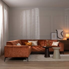 Ecksofa Vegas Samt kupfer links/rechts