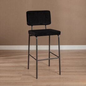 Barhocker Espen Samt schwarz 64 - 77 cm