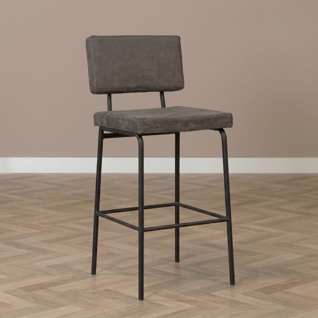 Barhocker Espen Eco-Leder anthrazit 64 - 77 cm