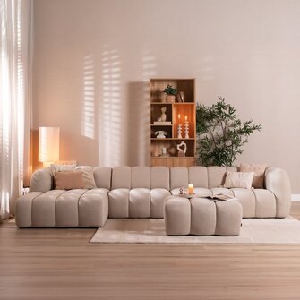Ecksofa Luca XL Chenille Beige links