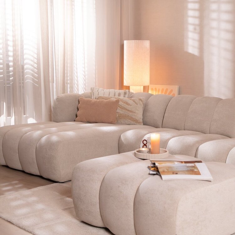 Ecksofa Luca XL Chenille Beige links