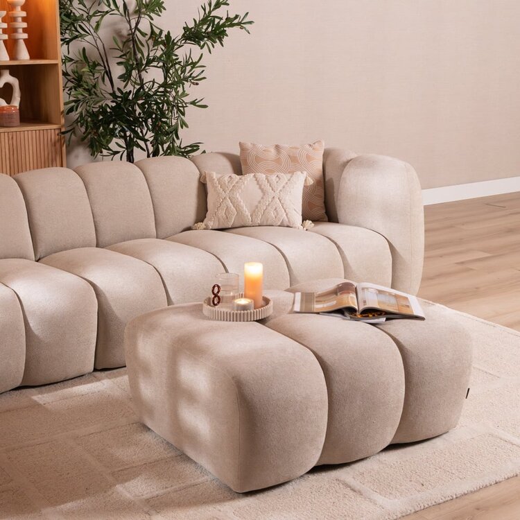 Ecksofa Luca XL Chenille Beige links