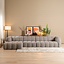 Ecksofa Luca XL aus Bouclé-Stoff braun/grau links