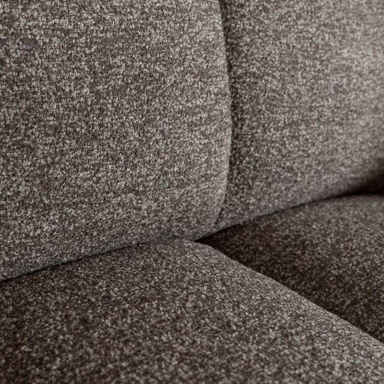 Ecksofa Luca XL aus Bouclé-Stoff braun/grau links
