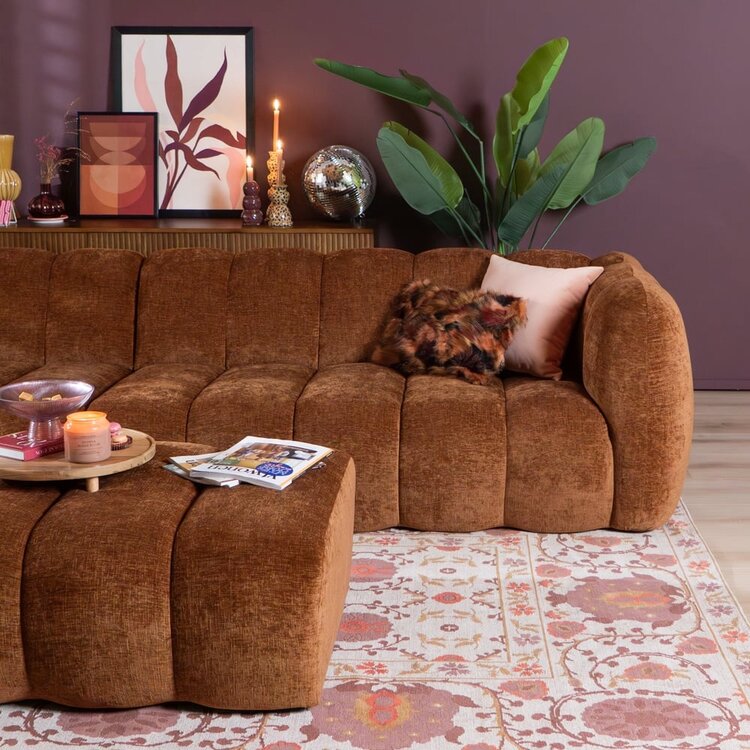 Ecksofa Luca XL Chenille kupfer links