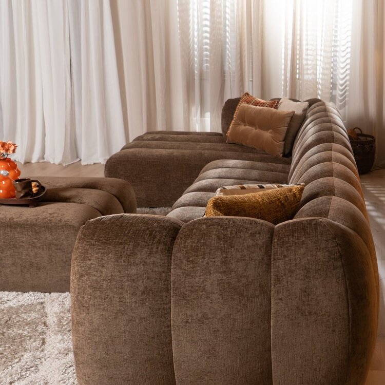 Ecksofa Luca XL Chenille mocha links