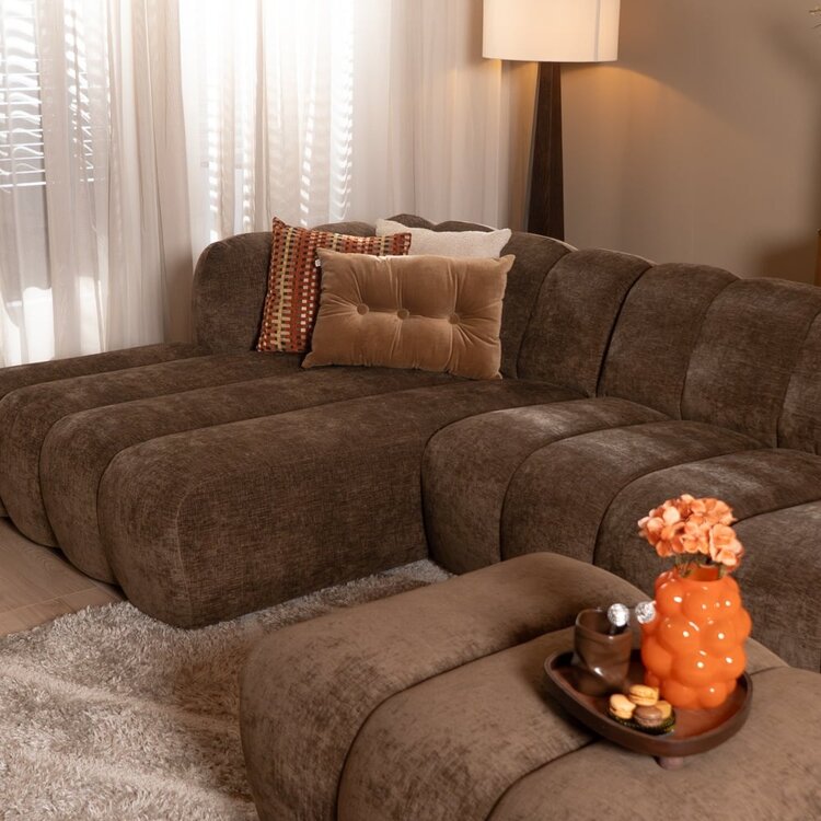Ecksofa Luca XL Chenille mocha links