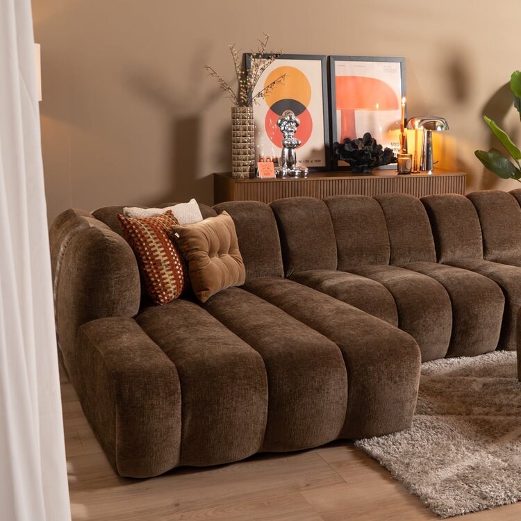 Ecksofa Luca XL Chenille mocha links