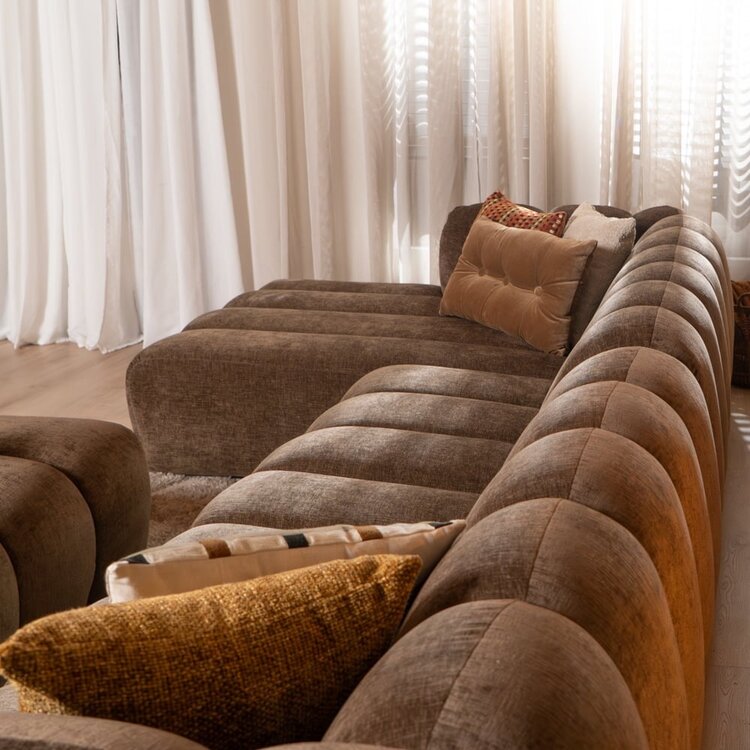 Ecksofa Luca XL Chenille mocha links