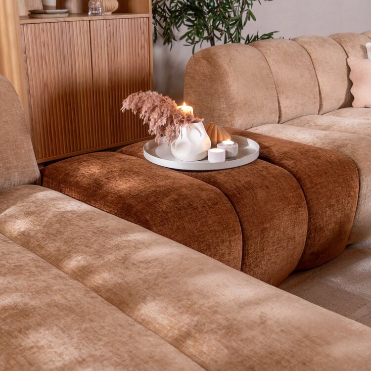 Ecksofa Luca XL Chenille peach links