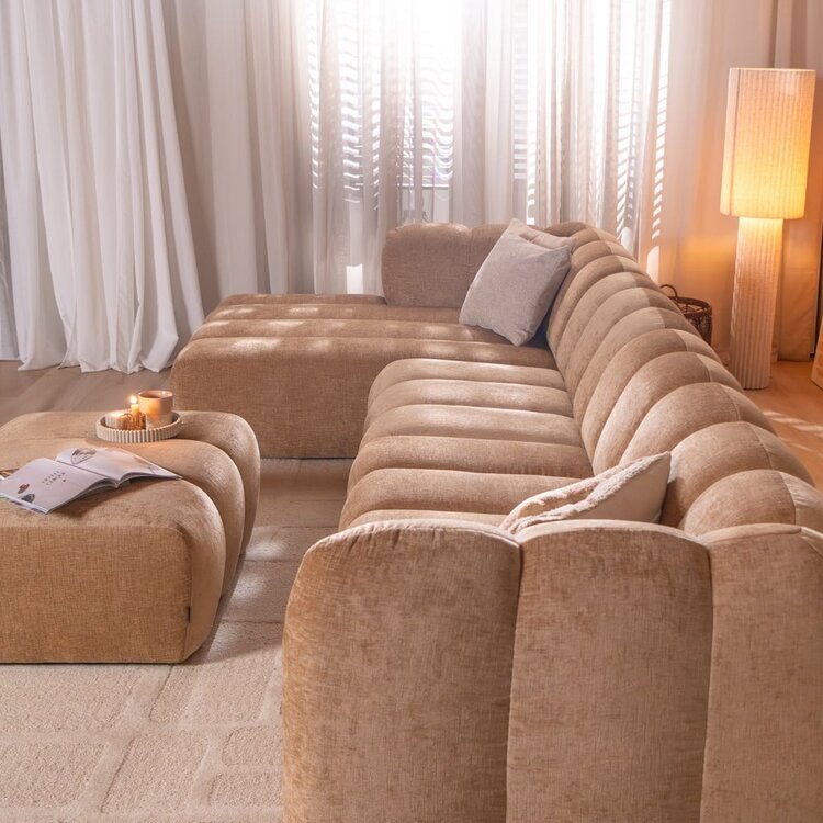 Ecksofa Luca XL Chenille peach links