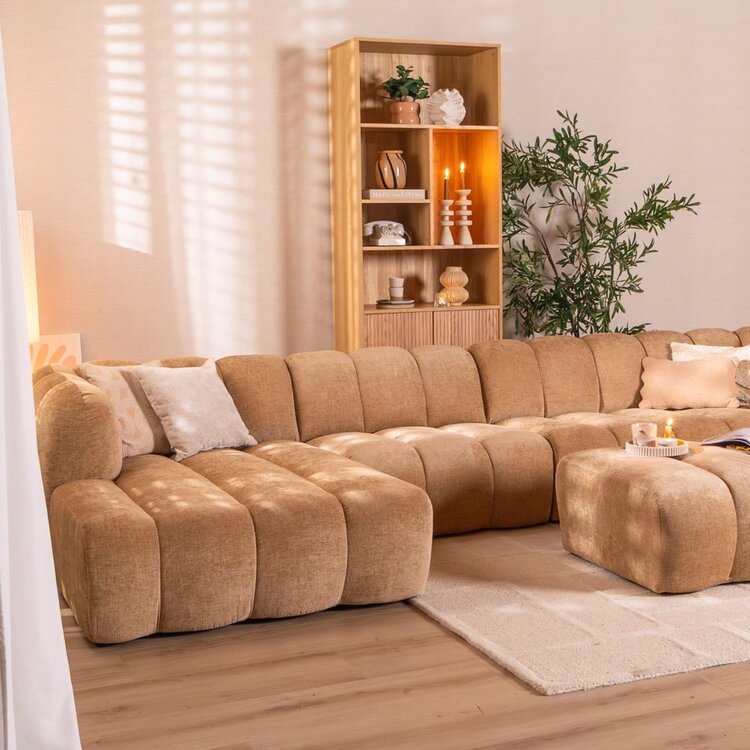 Ecksofa Luca XL Chenille peach links