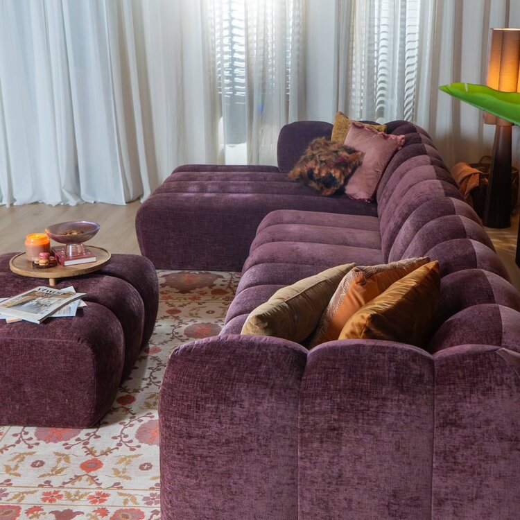 Ecksofa Luca XL Chenille lila links