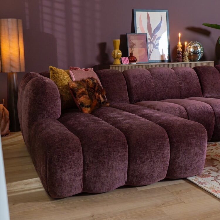 Ecksofa Luca XL Chenille lila links