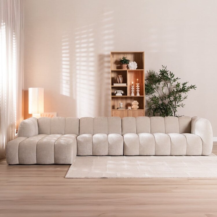 Ecksofa Luca Chenille XL sand links