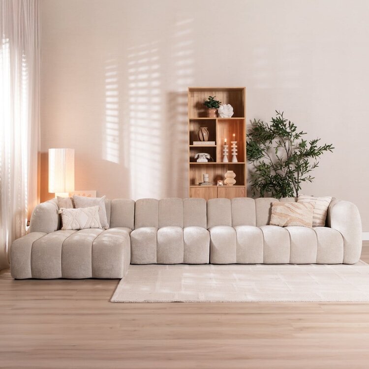 Ecksofa Luca Chenille XL sand links