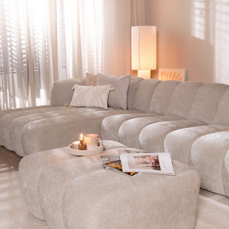 Ecksofa Luca Chenille XL sand links