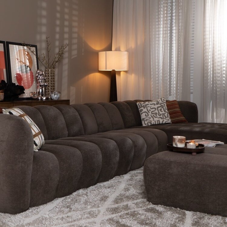 Ecksofa Luca XL Chenille Braun rechts