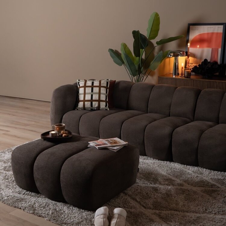 Ecksofa Luca XL Chenille Braun rechts