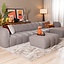 Ecksofa Luca XL aus Bouclé-Stoff braun/grau rechts